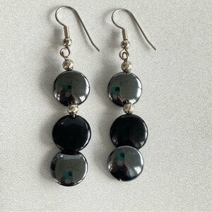 Black and Silver Dangle Earrings